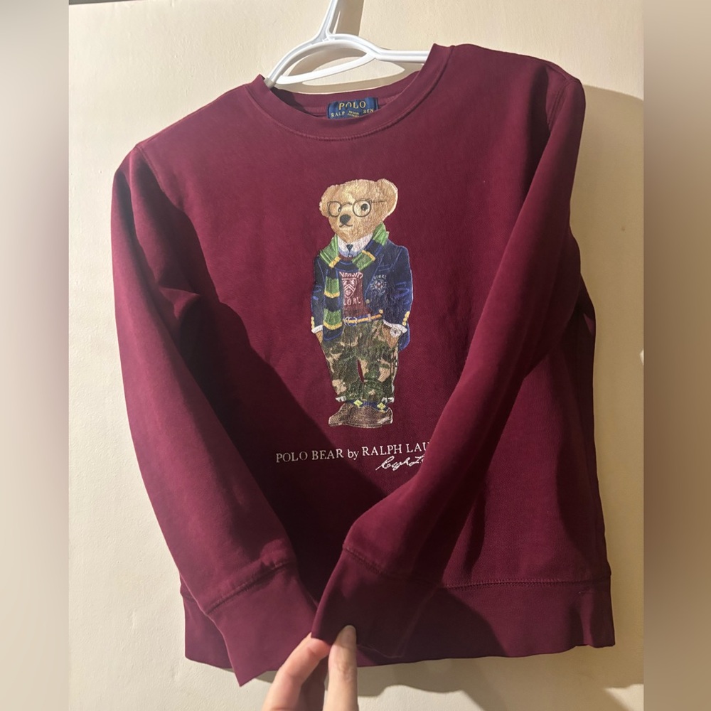 Polo by Ralph Lauren Preppy Bear Fleece Sweatshirt Crewneck Sweater - Picture 6 of 9